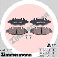 ZIMMERMANN 240072101 Bremsbelagsatz, Scheibenbremse