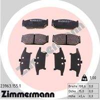 ZIMMERMANN 239631551 Bremsbelagsatz, Scheibenbremse