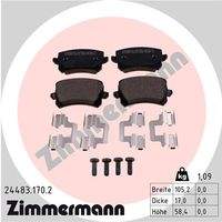 ZIMMERMANN 244831702 Bremsbelagsatz, Scheibenbremse