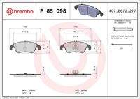 BREMBO P85098 Bremsbelagsatz, Scheibenbremse