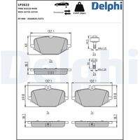 DELPHI LP3622 Bremsbelagsatz, Scheibenbremse