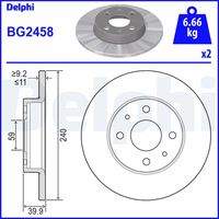 DELPHI BG2458 Bremsscheibe