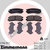 ZIMMERMANN 217061551 Bremsbelagsatz, Scheibenbremse