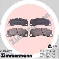 ZIMMERMANN 255192009 Bremsbelagsatz, Scheibenbremse
