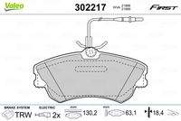 VALEO 302217 Bremsbelagsatz, Scheibenbremse