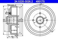 ATE 24022030262 Bremstrommel