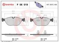 BREMBO P06019 Bremsbelagsatz, Scheibenbremse