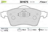 VALEO 301675 Bremsbelagsatz, Scheibenbremse