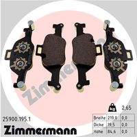 ZIMMERMANN 259001951 Bremsbelagsatz, Scheibenbremse