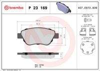 BREMBO P23169 Bremsbelagsatz, Scheibenbremse