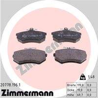 ZIMMERMANN 207781961 Bremsbelagsatz, Scheibenbremse