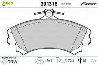 VALEO 301318 Bremsbelagsatz, Scheibenbremse