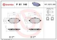 BREMBO P61140 Bremsbelagsatz, Scheibenbremse