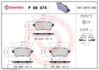 BREMBO P68074 Bremsbelagsatz, Scheibenbremse