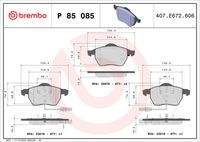 BREMBO P85085 Bremsbelagsatz, Scheibenbremse