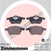 ZIMMERMANN 216242001 Bremsbelagsatz, Scheibenbremse