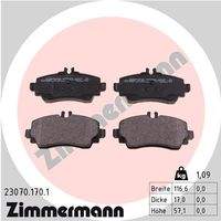 ZIMMERMANN 230701701 Bremsbelagsatz, Scheibenbremse