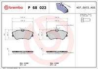 BREMBO P68023 Bremsbelagsatz, Scheibenbremse