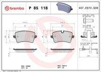 BREMBO P85118 Bremsbelagsatz, Scheibenbremse