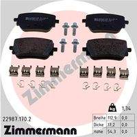 ZIMMERMANN 229871702 Bremsbelagsatz, Scheibenbremse
