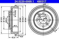 ATE 24022000091 Bremstrommel