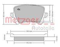 METZGER 1170116 Bremsbelagsatz, Scheibenbremse