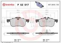 BREMBO P52017 Bremsbelagsatz, Scheibenbremse