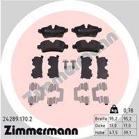 ZIMMERMANN 242891702 Bremsbelagsatz, Scheibenbremse