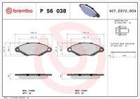 BREMBO P56038 Bremsbelagsatz, Scheibenbremse