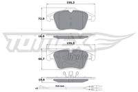 TOMEX Brakes TX1655 Bremsbelagsatz, Scheibenbremse