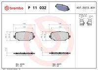 BREMBO P11032 Bremsbelagsatz, Scheibenbremse