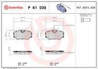 BREMBO P61035 Bremsbelagsatz, Scheibenbremse