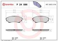 BREMBO P24086 Bremsbelagsatz, Scheibenbremse