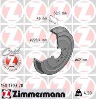 ZIMMERMANN 150170320 Bremstrommel