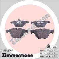 ZIMMERMANN 241612001 Bremsbelagsatz, Scheibenbremse