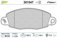 VALEO 301547 Bremsbelagsatz, Scheibenbremse