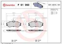 BREMBO P61060 Bremsbelagsatz, Scheibenbremse