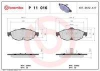 BREMBO P11016 Bremsbelagsatz, Scheibenbremse