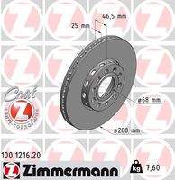 ZIMMERMANN 100121620 Bremsscheibe