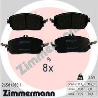 ZIMMERMANN 265811801 Bremsbelagsatz, Scheibenbremse