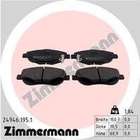ZIMMERMANN 249461951 Bremsbelagsatz, Scheibenbremse