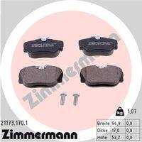 ZIMMERMANN 211731701 Bremsbelagsatz, Scheibenbremse