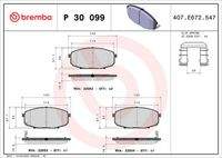 BREMBO P30099 Bremsbelagsatz, Scheibenbremse