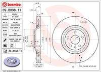 BREMBO 09B03811 Bremsscheibe