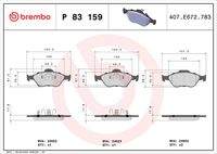 BREMBO P83159 Bremsbelagsatz, Scheibenbremse