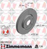 ZIMMERMANN 280319220 Bremsscheibe