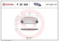 BREMBO P23032 Bremsbelagsatz, Scheibenbremse