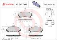 BREMBO P34007 Bremsbelagsatz, Scheibenbremse