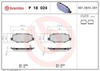 BREMBO P18024 Bremsbelagsatz, Scheibenbremse