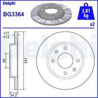 DELPHI BG3364 Bremsscheibe